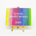 Creatively Mindful Moments cover card on an easel