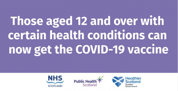 Those aged 12 and over with certain health conditions can now get the COVID-19 vaccine
