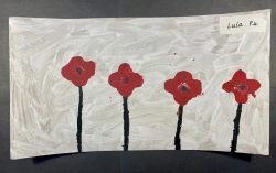 Lula's poppies from P4 at Rhu Primary