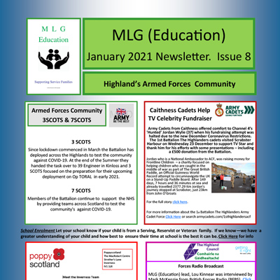 Cover Highland Council's MLG Education Newsletter January 2021