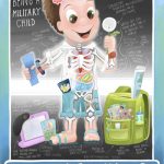 X-ray of feelings poster by Little troopers, a cartoon of a happy little kid surrounded by items and memories that keep him happy