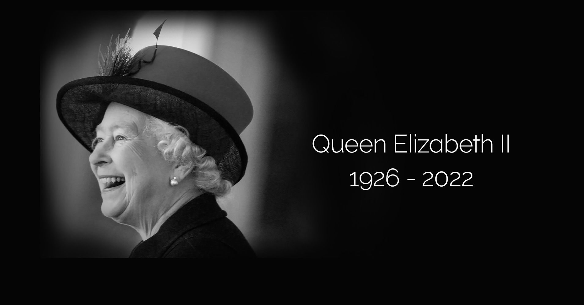 A black and white portrait of Her Majesty Queen Elizabeth II