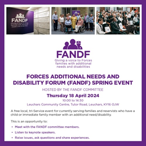 FANDF Forces Additional needs and Disability forum poster