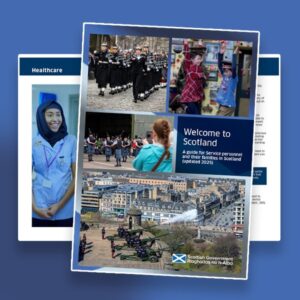 The cover and a spread from the 2025 Welcome to Scotland Guide.