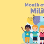 An illustration of some children under the heading 'Month of the Military Child 2026'