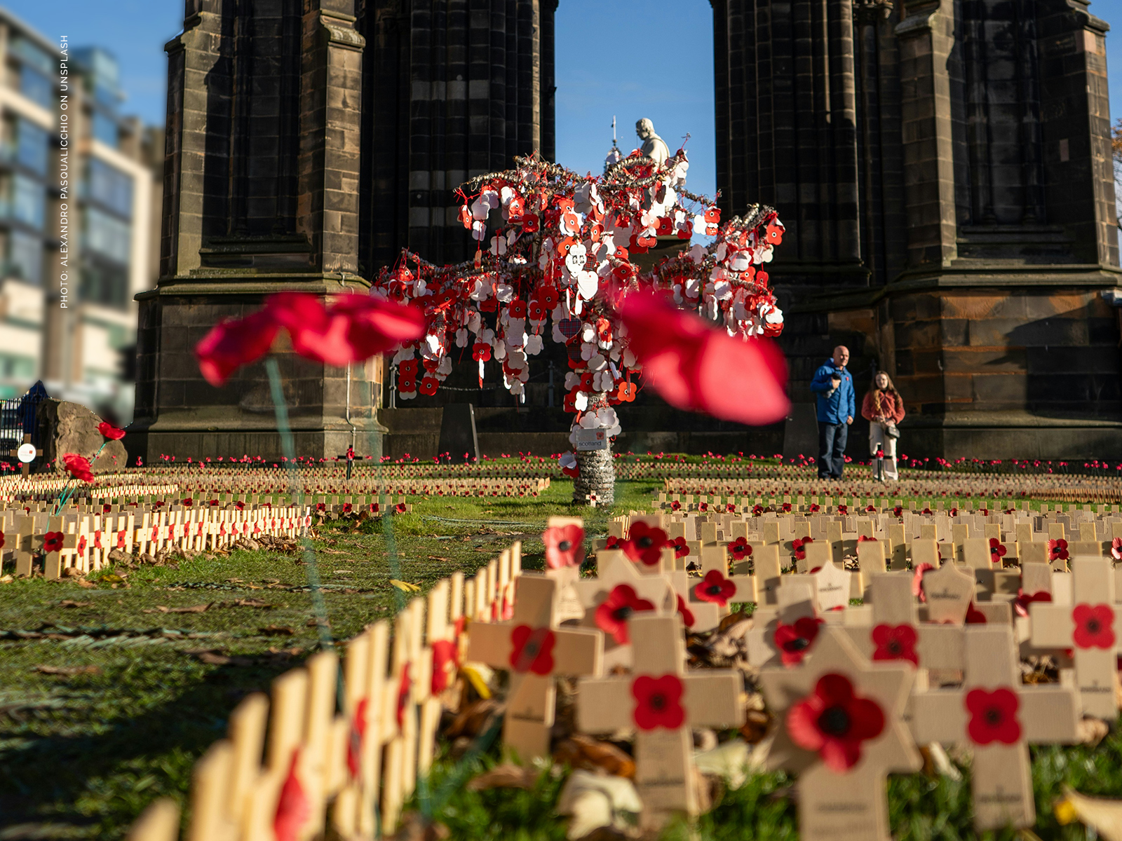 The Remembrance Garden at the Sir Walter Monument at Princes' Street Gardens in Edinburgh.
